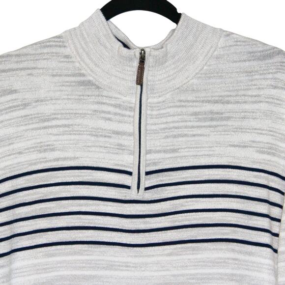 Club Room Size Large Men's Heathered Grey Quarter Zip Sweater NWT - Picture 2 of 5